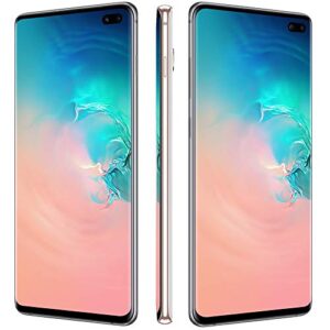 SAMSUNG Galaxy S10+ Plus (128GB, 8GB) 6.4" AMOLED, Snapdragon 855, IP68 Water Resistant, Global 4G LTE (GSM + CDMA) Unlocked (AT&T, Verizon, T-Mobile, Metro) G975U (Prism White)