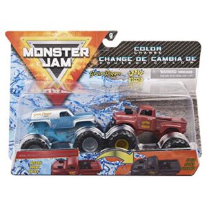 monster jam, official megalodon vs. octon8er color-changing die-cast monster trucks, 1:64 scale