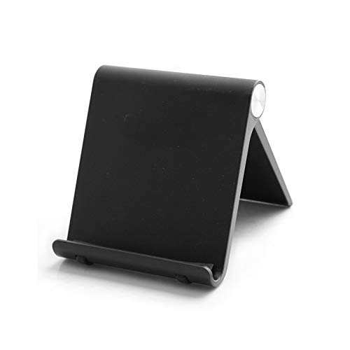 Mayten Foldable Desk Cell Phone Stand Adjustable Mobile Phone Dock,Compatible for iPhone 14Pro 14Plus 13 12Pro Max 11 SE XS XR 8 7 6,Switch,iPad Mini,Samsung Galaxy S22 S10,Google Nexus,Kindle-Black