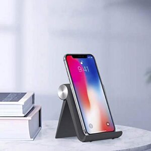 Mayten Foldable Desk Cell Phone Stand Adjustable Mobile Phone Dock,Compatible for iPhone 14Pro 14Plus 13 12Pro Max 11 SE XS XR 8 7 6,Switch,iPad Mini,Samsung Galaxy S22 S10,Google Nexus,Kindle-Black