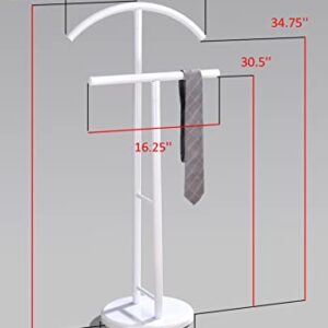 Kings Brand Furniture - Meadut Metal Suit Wardrobe Valet Stand, White