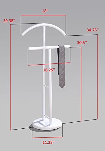 Kings Brand Furniture - Meadut Metal Suit Wardrobe Valet Stand, White