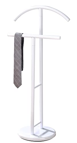 Kings Brand Furniture - Meadut Metal Suit Wardrobe Valet Stand, White