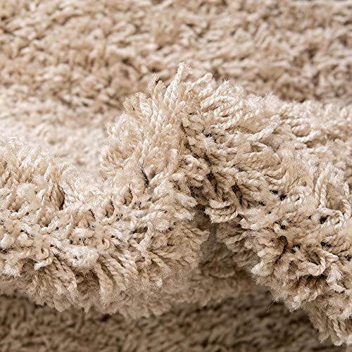 Rugs.com Everyday Shag Rug  –  Taupe Shag Rug Perfect for Bedrooms,Dining Rooms,Living Rooms and More,Beige,7'x10'