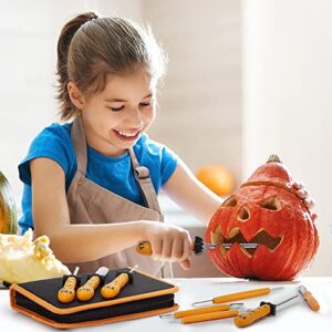 Upgraded 12 PCS Pumpkin Carving Kit Tools for Kids & Adults with Carrying Case, Heavy Duty Safe Stainless Steel Pumpkin Carving Knife knives Carver Set Professional for Halloween Decorations