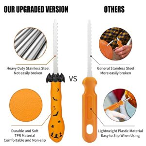 Upgraded 12 PCS Pumpkin Carving Kit Tools for Kids & Adults with Carrying Case, Heavy Duty Safe Stainless Steel Pumpkin Carving Knife knives Carver Set Professional for Halloween Decorations