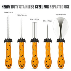 Upgraded 12 PCS Pumpkin Carving Kit Tools for Kids & Adults with Carrying Case, Heavy Duty Safe Stainless Steel Pumpkin Carving Knife knives Carver Set Professional for Halloween Decorations