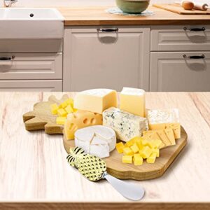 Wooden Wine and Cheese Board, Oak Pineapple Charcuterie Board Cheese Platter with Cheese Knife Serving Board Cheese Tray