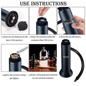 CREATIVECHEF Smoking Gun Wood Smoke Infuser, Cold Smoke Machine for Cocktails, Whisky, Drinks, Food and ect, SG16B, Black