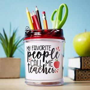 Teachers Gifts Desk Caddy Organizer - Best Teacher Appreciation Gift for preschool, elementary, middle, or junior high school. Great instructor gifts for women or men. (Red)