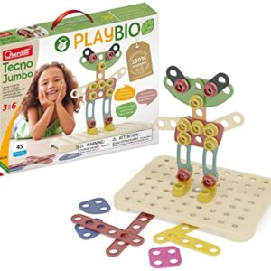 Quercetti - Tecno Jumbo PlayBio - Classic Construction and Building Toy Made with Eco-Friendly Bioplastic, for Kids Ages 3 Years +