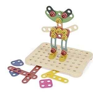 Quercetti - Tecno Jumbo PlayBio - Classic Construction and Building Toy Made with Eco-Friendly Bioplastic, for Kids Ages 3 Years +