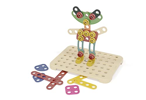 Quercetti - Tecno Jumbo PlayBio - Classic Construction and Building Toy Made with Eco-Friendly Bioplastic, for Kids Ages 3 Years +