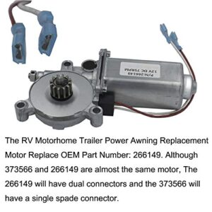 266149 RV Power Awning Motor Replacement Universal Motor 12-Volt DC 75-RPM Compatible with Solera Power Awnings Including Flat, Pitched and Short Assemblies