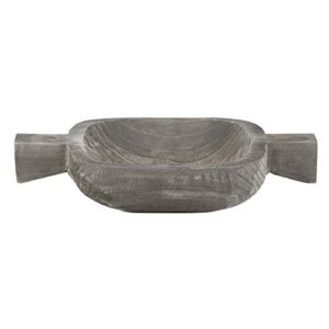 Santa Barbara Design Studio Table Sugar Hand Carved Paulownia Wood Serving Tray, 7" x 12.5", Charcoal Gray