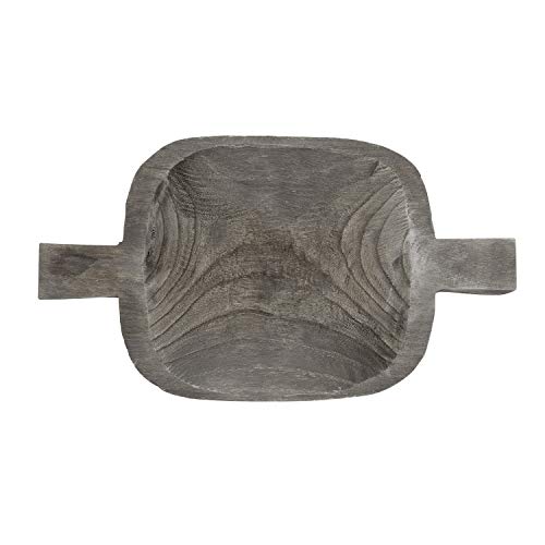 Santa Barbara Design Studio Table Sugar Hand Carved Paulownia Wood Serving Tray, 7" x 12.5", Charcoal Gray