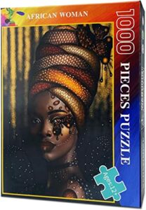 1000 pieces adult wooden puzzle african woman art display pattern diy puzzle home decoration for friends…