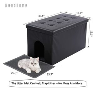 MEEXPAWS cat Litter Box Enclosure Furniture Hidden, Cat washroom Bench Storage Cabinet | Extra Large 36 x 20 x 20 in| Dog Proof | Waterproof Inside/Easy Clean | Easy Assembly | Odor Control |