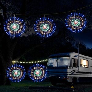 4 Pieces Firework Lights LED String Lights Fairy Decorative Twinkle Starburst Lights with Remote Control for Patio Party Indoor Home Decoration