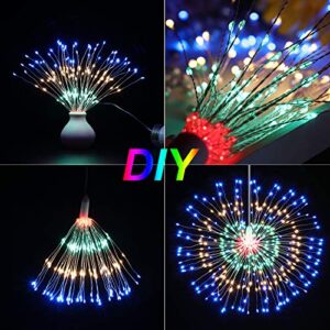 4 Pieces Firework Lights LED String Lights Fairy Decorative Twinkle Starburst Lights with Remote Control for Patio Party Indoor Home Decoration