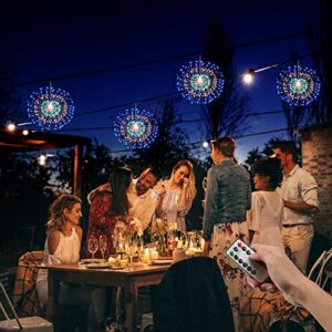 4 Pieces Firework Lights LED String Lights Fairy Decorative Twinkle Starburst Lights with Remote Control for Patio Party Indoor Home Decoration