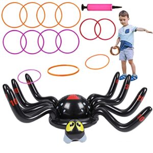 dokeawo halloween ring toss game inflatable spider halloween party games holiday children inflatable toys ring with 10pcs rings