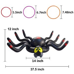 Dokeawo Halloween Ring Toss Game Inflatable Spider Halloween Party Games Holiday Children Inflatable Toys Ring with 10pcs Rings