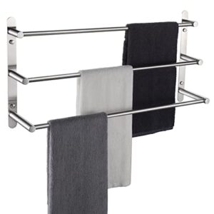 KOKOSIRI Bath Towel Bars Stainless Steel Bathroom 3-Tiers Ladder Towel Rack Wall Mount Towels Shelves, Brushed Nickel, B5002BR