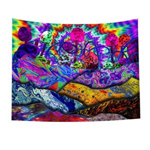 trippy tapestry psychedelic mountain - magic mushroom wall hanging multiple colorful hippie tapestries art window treatments valance bedroom decor living room door curtain balcony sheer room divider