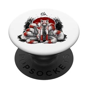 japanese nine tailed fox kitsune popsockets popgrip: swappable grip for phones & tablets