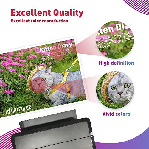 HOTCOLOR Ink Refill Kit 100ML for hp 67 Ink Refill kit 67XL for Envy 6052 6055 Deskjet 1255 2752 Envy Pro 6452 6455 6458(1BK/1C/1Y/1M, 4Pack)