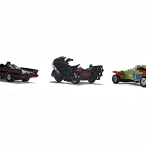 Jada Toys Nano Hollywood Rides Batman 1966 Classic TV Series 3 PK, Black,olive