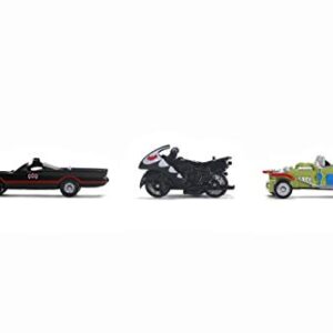 Jada Toys Nano Hollywood Rides Batman 1966 Classic TV Series 3 PK, Black,olive