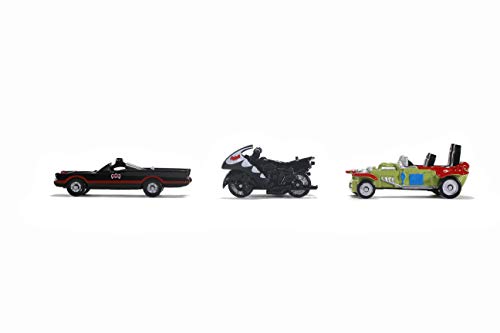 Jada Toys Nano Hollywood Rides Batman 1966 Classic TV Series 3 PK, Black,olive