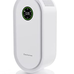 Elechomes Air Purifier for Home Large Room with Air Quality Monitoring: H13 True HEPA Air Filter Cleaner Covers 400ft² & CADR 300+, Ideal for Allergens Smoke Smokers Dust Odors Pollen Pet Dander