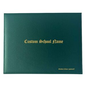grads4good personalized 11"×8.5″ custom imprinted diploma cover (forest green)