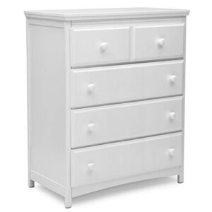 Delta Children Emerson 4 Drawer Chest, Greenguard Gold Certified, Bianca White