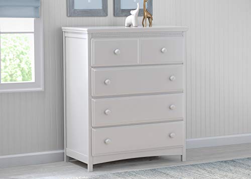 Delta Children Emerson 4 Drawer Chest, Greenguard Gold Certified, Bianca White