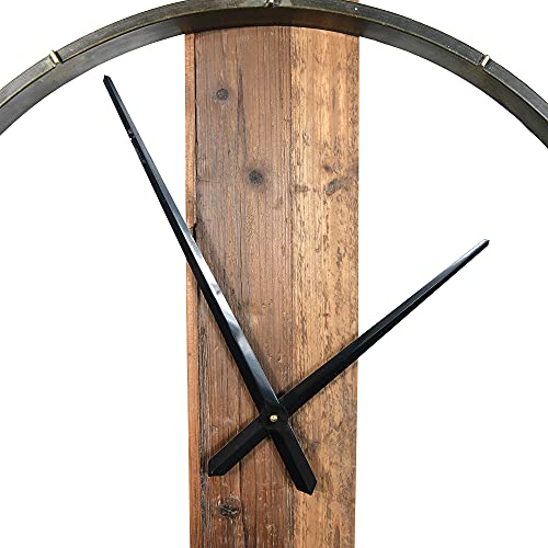Creative Co-op EC0372 29.5 Inch Metal and Wood Wall Clock, Iron