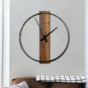 Creative Co-op EC0372 29.5 Inch Metal and Wood Wall Clock, Iron