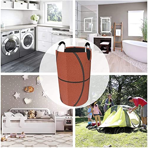 Dujiea 82L X-Large Laundry Basket Bag Tall, 85L Basketball Collapsible Laundry Hampers with Aluminium Handles Big Clothes Basket Kids Laundry Bin Round Storage Basket for Dorm Room