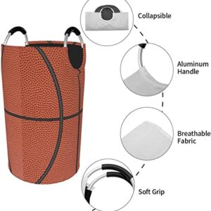 Dujiea 82L X-Large Laundry Basket Bag Tall, 85L Basketball Collapsible Laundry Hampers with Aluminium Handles Big Clothes Basket Kids Laundry Bin Round Storage Basket for Dorm Room