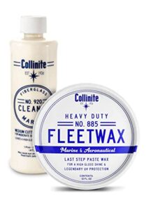 collinite no. 920 fiberglass marine cleaner & no.885 fleetwax paste combo