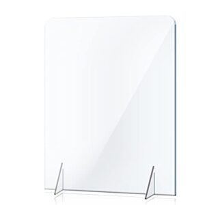 no cutout sneeze guard panel for counter and desk, portable clear acrylic shield no opening, protective plexiglass shield without opening for office, school, and retail store