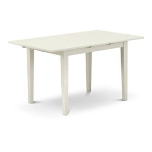 east west furniture dining room nft-lwh-t modern kitchen table rectangular tabletop and 53.5 x 31.5 x 29-linen white finish