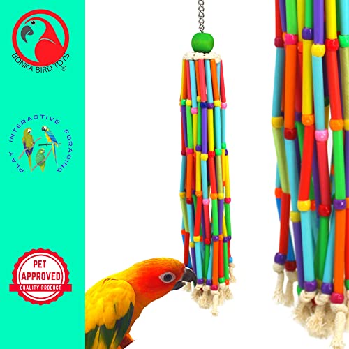 Bonka Bird Toys 000708 Wind Chimes Bird Toy Parrot cage Toys Cages Conure African Grey Parakeet