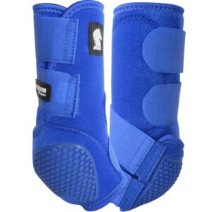 classic equine flexion by legacy2 front support boots, blue, large