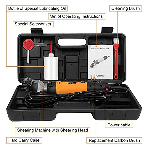 BEETRO 500W, Electric Professional Sheep Shears, Animal Grooming Clippers for Sheep Alpacas Goats and More, 6 Speeds Heavy Duty Farm Livestock Haircut