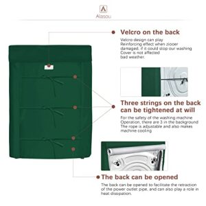 AlaSou Washer Dustproof Cover Front Load Washing Machine Dryer Protector Sunscreen Waterproof Cover (Dark Green, 27"W x 33"D x 39"H)