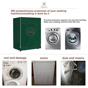 AlaSou Washer Dustproof Cover Front Load Washing Machine Dryer Protector Sunscreen Waterproof Cover (Dark Green, 27"W x 33"D x 39"H)